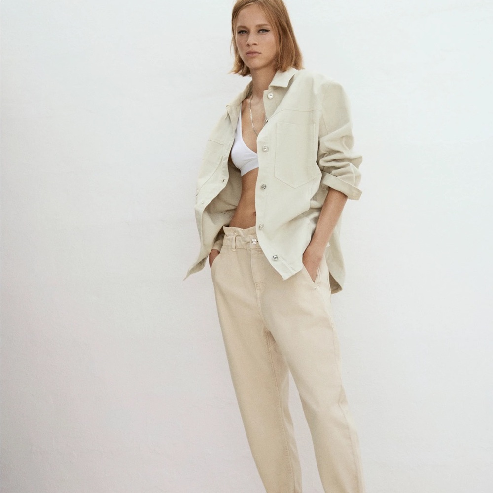 Zara baggy fit paper bag jeans